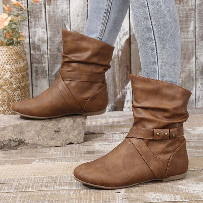 Flache Vintage-Stiefeletten - Nikolina