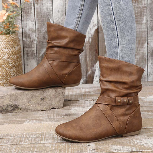 Flache Vintage-Stiefeletten - Nikolina