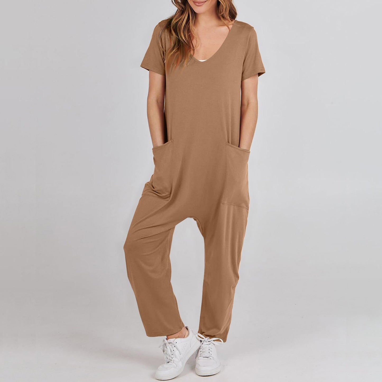 Audrea - Lässiger Overall mit V-Ausschnitt