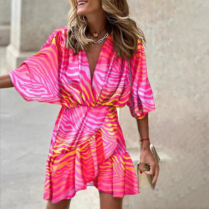 Dolly -Elegantes Kleid mit Fledermausärmeln