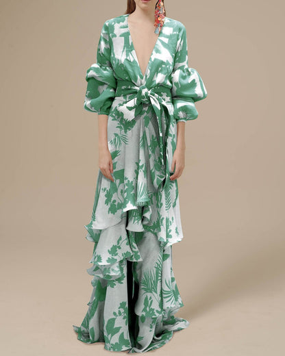 Benet - Partykleid aus bedrucktem Chiffon