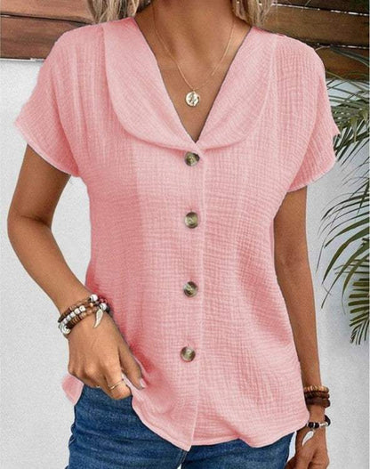 Bluse mit kurzen Ärmeln - lässig-elegant - weicher Stoff - perfekt für warme Tage