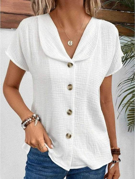 Bluse mit kurzen Ärmeln - lässig-elegant - weicher Stoff - perfekt für warme Tage