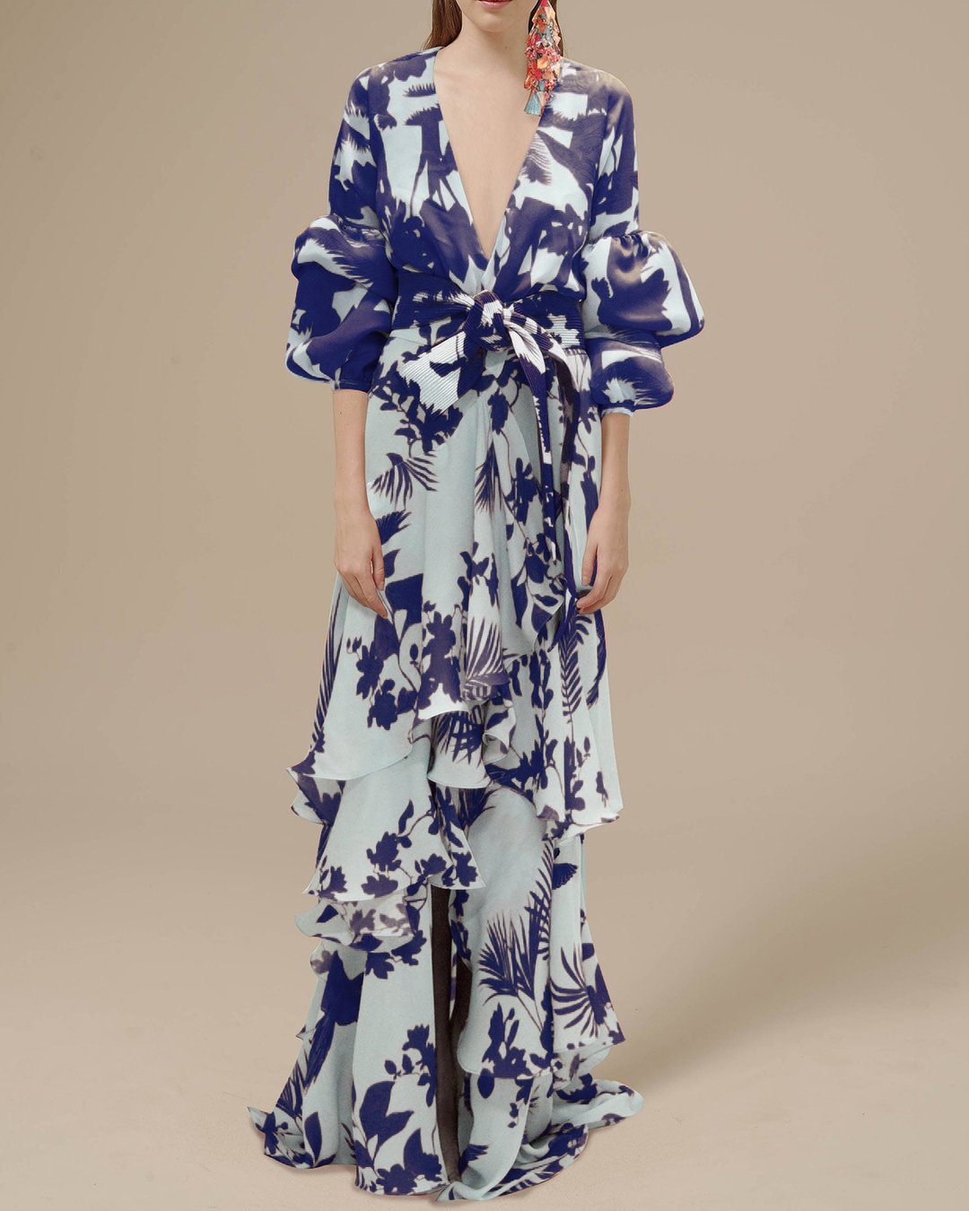 Benet - Partykleid aus bedrucktem Chiffon
