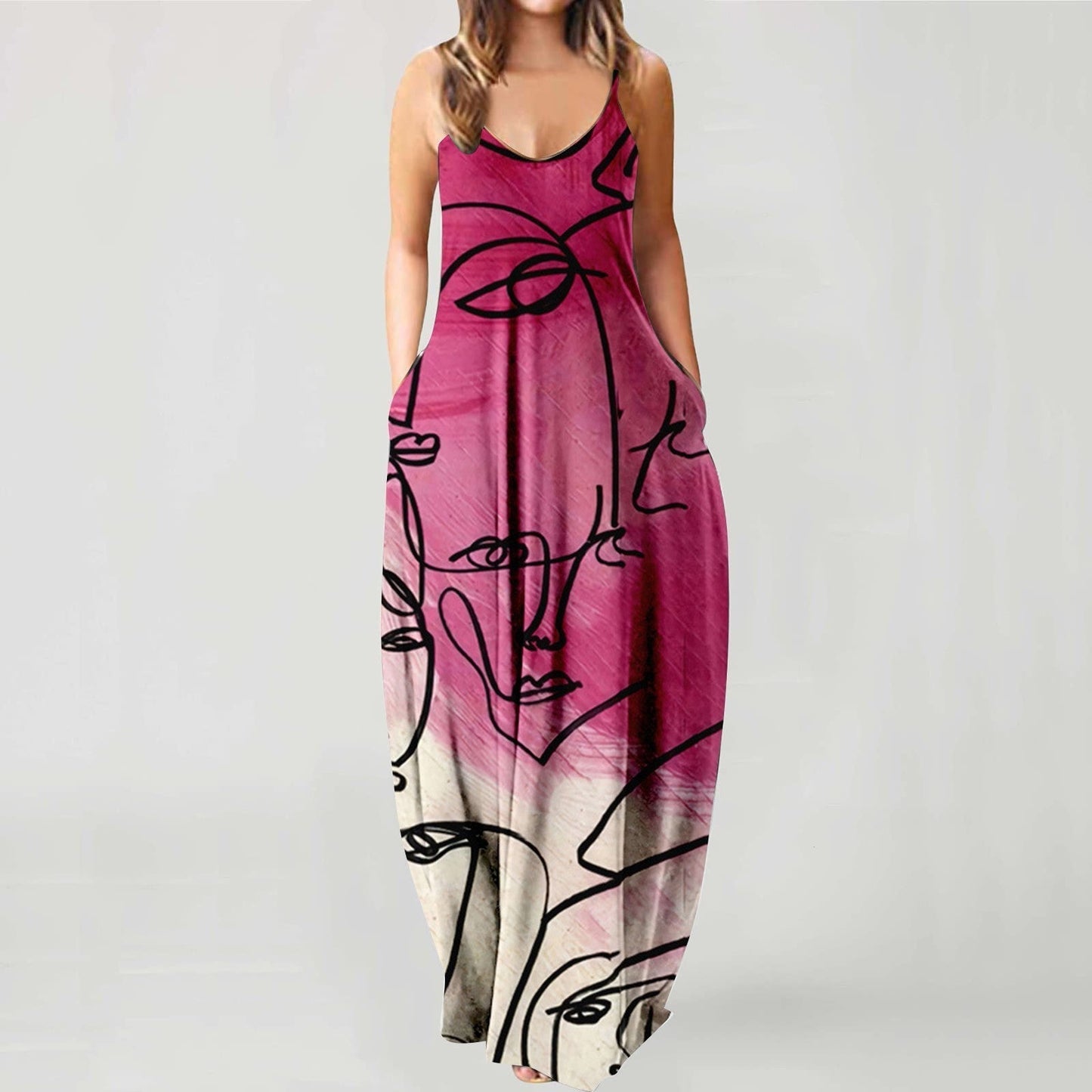 Vilea - Warmes, langes Sommerkleid mit Hosenträgern