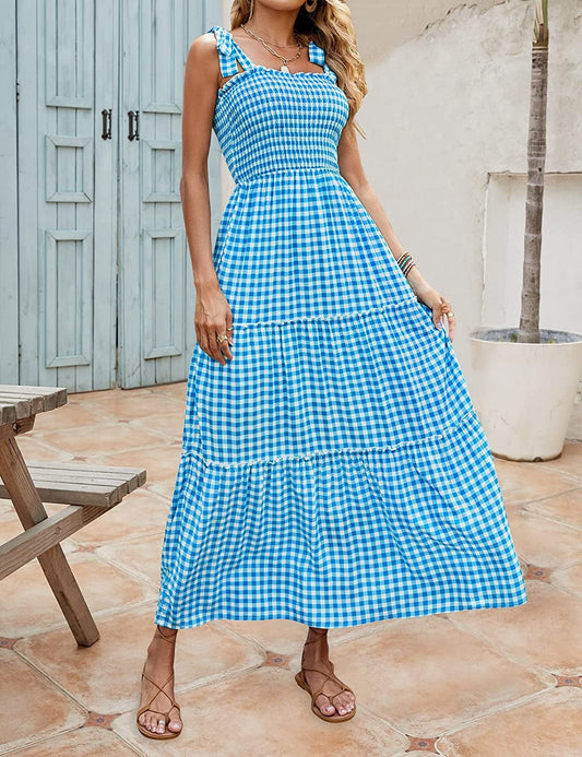 Lockeres langes Sommerkleid für Damen mit Bohemian-Print