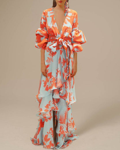 Benet - Partykleid aus bedrucktem Chiffon