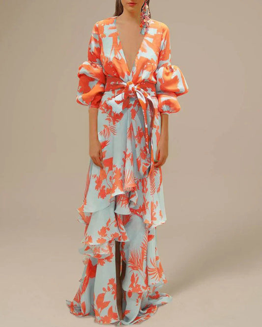 Bedrucktes Chiffon-Partykleid