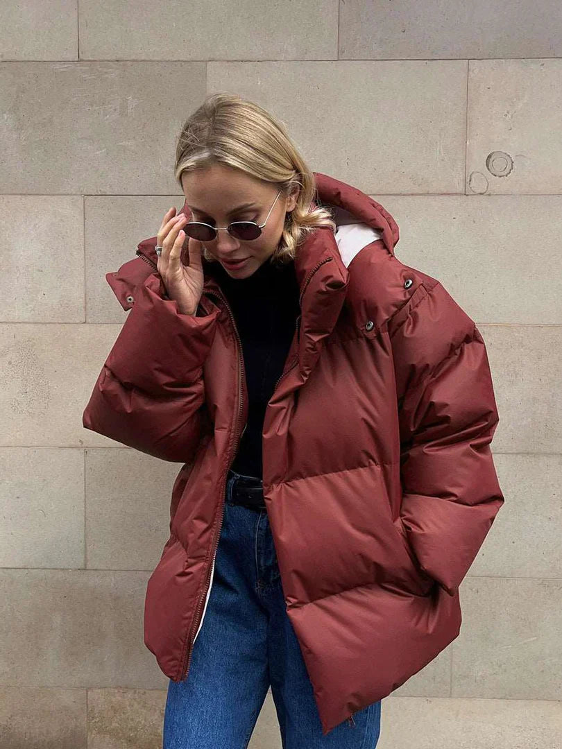 Ladies' Puffer Jacket | Brown - Warmer Wintermantel - angenehm