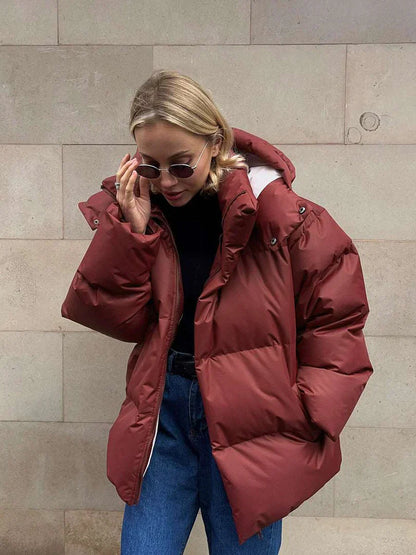 Ladies' Puffer Jacket | Brown - Warmer Wintermantel - angenehm
