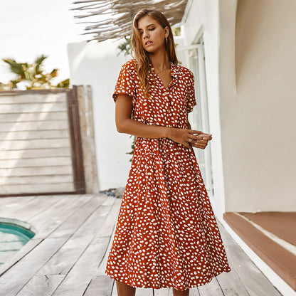 Anesley - Kurzärmeliges Sommerkleid mit Polka Dots