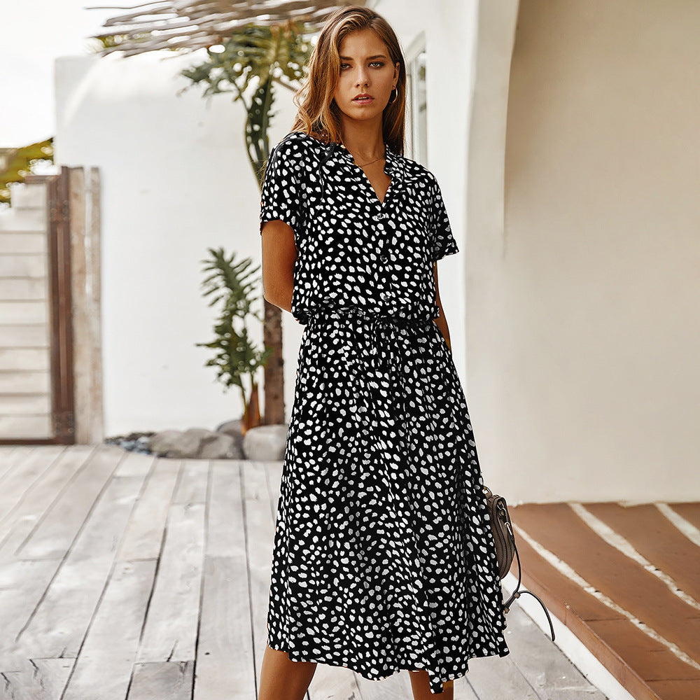 Anesley - Kurzärmeliges Sommerkleid mit Polka Dots