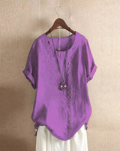 Carmella | Stylische Bluse mit Rundhalsausschnitt und Knöpfen
