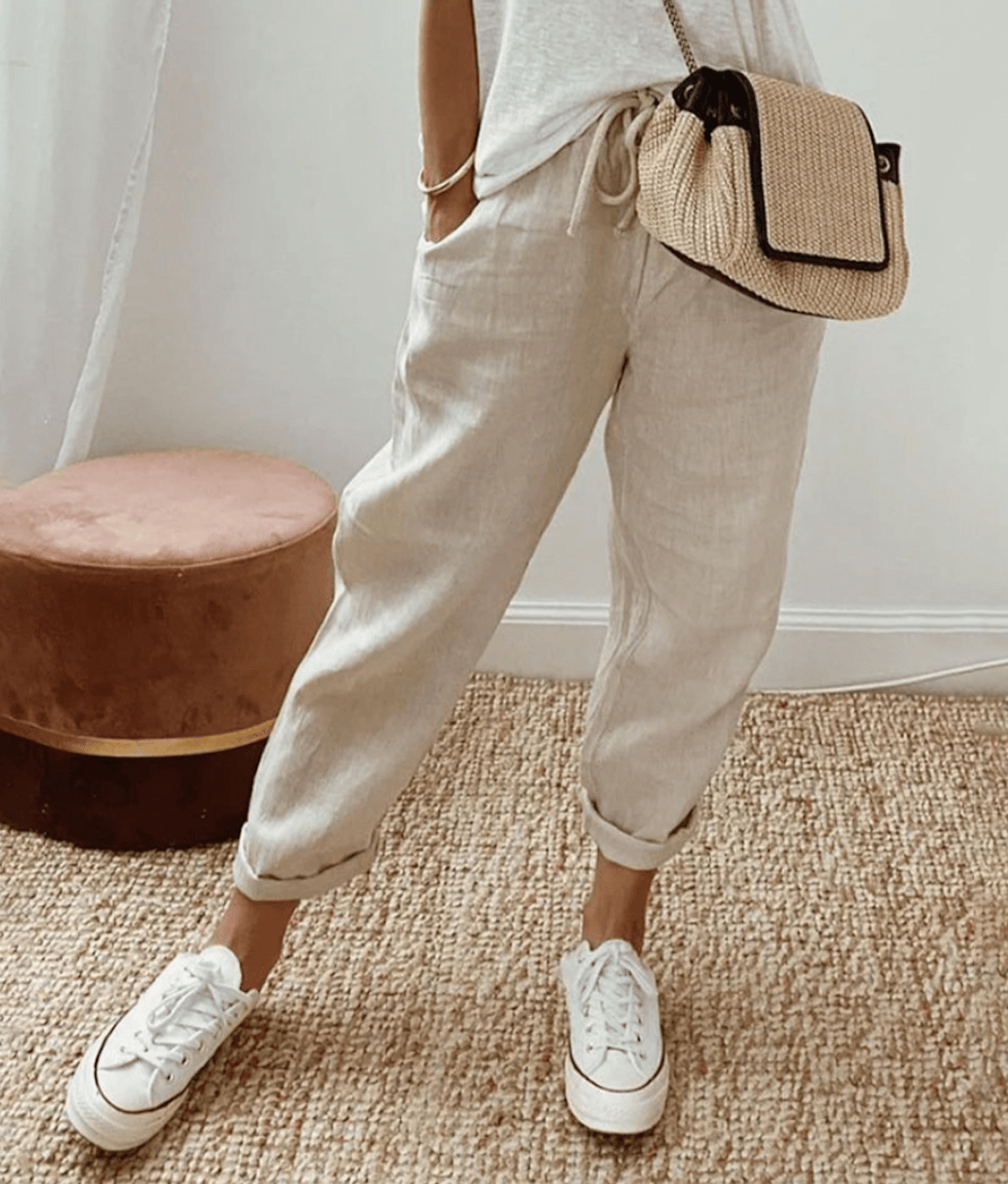 Elegante Baumwoll-Leinen-Hose