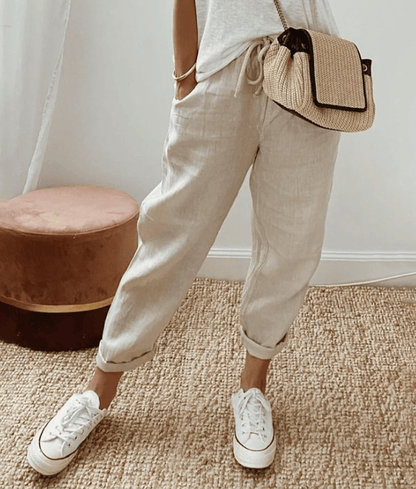 Elegante Baumwoll-Leinen-Hose