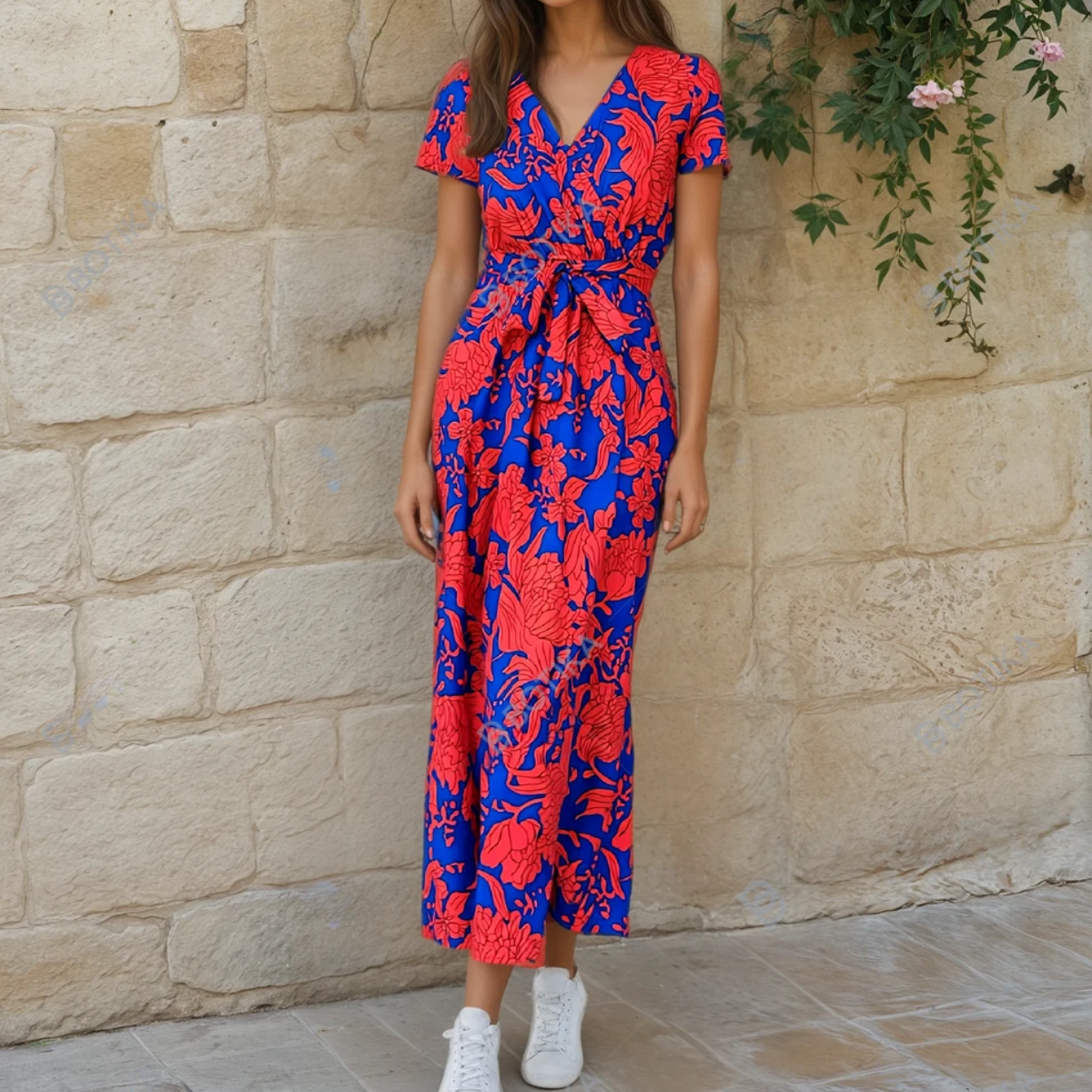 Farbiges Kleid Leicht und elegant