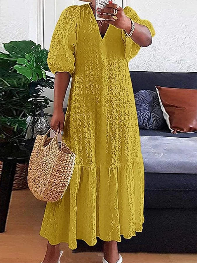 Ophelia - Freizeitkleid mit plissierten Knöpfen