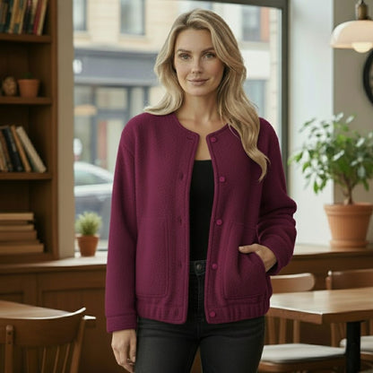 Ophelia | Oversize-Jacke für Damen, Topcoat mit langen Ärmeln und verdeckten Knöpfen