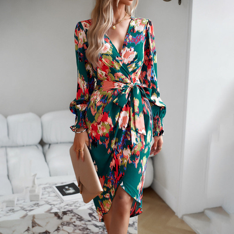 Oravielle | Winter Elegantes Kleid mit V-Ausschnitt