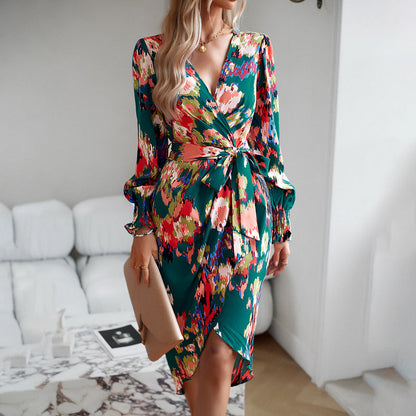 Oravielle | Winter Elegantes Kleid mit V-Ausschnitt