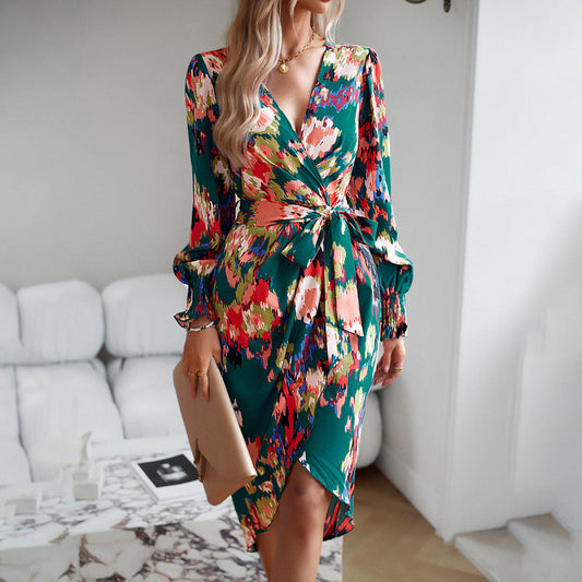 Oravielle | Winter Elegantes Kleid mit V-Ausschnitt