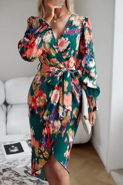 Oravielle | Winter Elegantes Kleid mit V-Ausschnitt