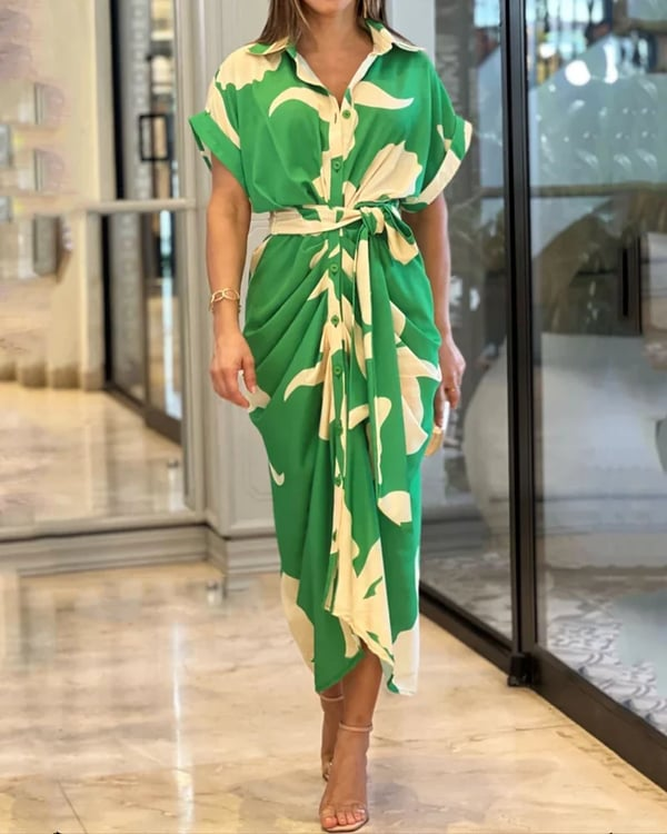 Oriana - Bedrucktes Hemdkleid mit Manschetten