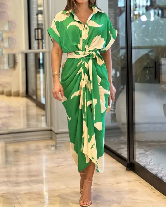 Oriana - Bedrucktes Hemdkleid mit Manschetten