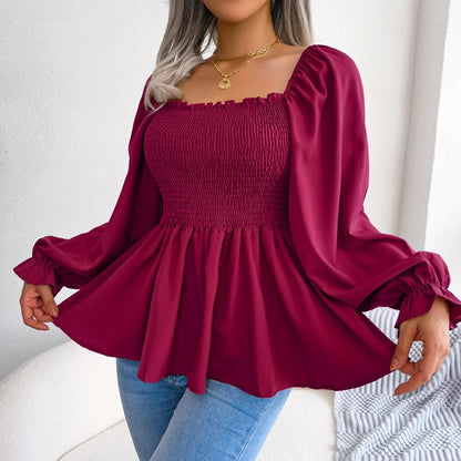 Salma Bluse | Gesmokte Bluse mit Puffärmeln