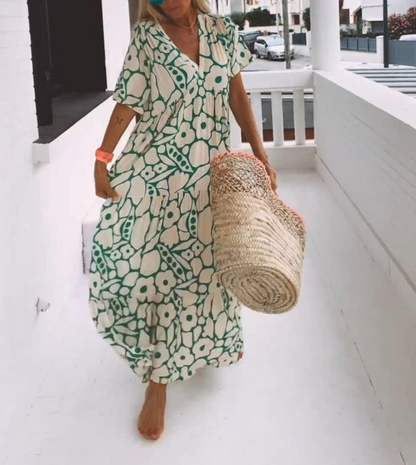Perrie - Bedrucktes Kleid mit kurzen Ärmeln