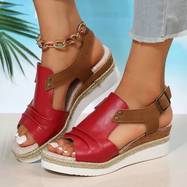 Orthopädische Retro-Sommersandalen mit rutschfesten Absätzen - Miella