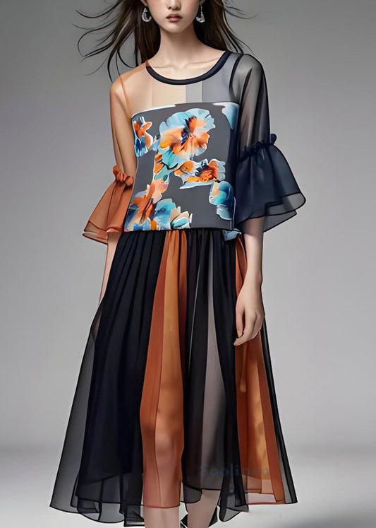 Redy - Chiffonkleid aus Organza mit Farbblockfalten