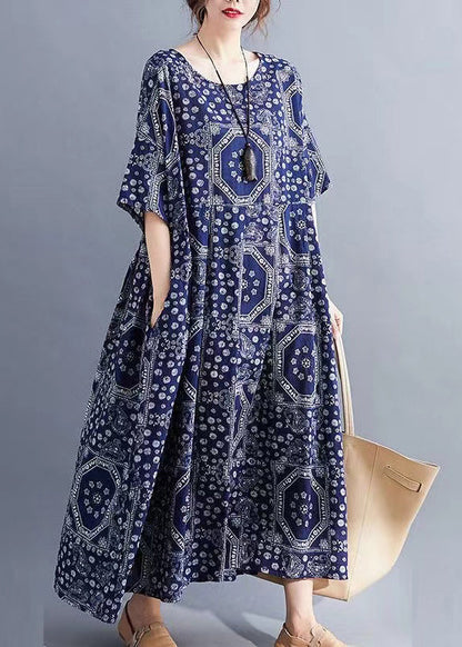 Paige - O-Ausschnitt mit Taschen, langes Kleid für den Sommer