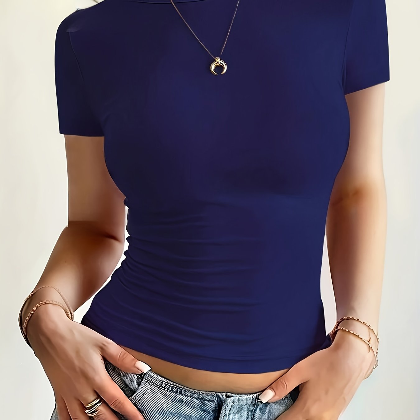 Polyester-T-Shirt - Kurze Ärmel & Flexible Form