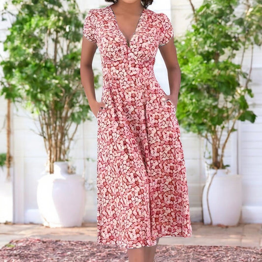Midi-Sommerkleid mit Blumen