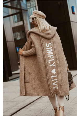 Elegante lange Damenstrickjacke