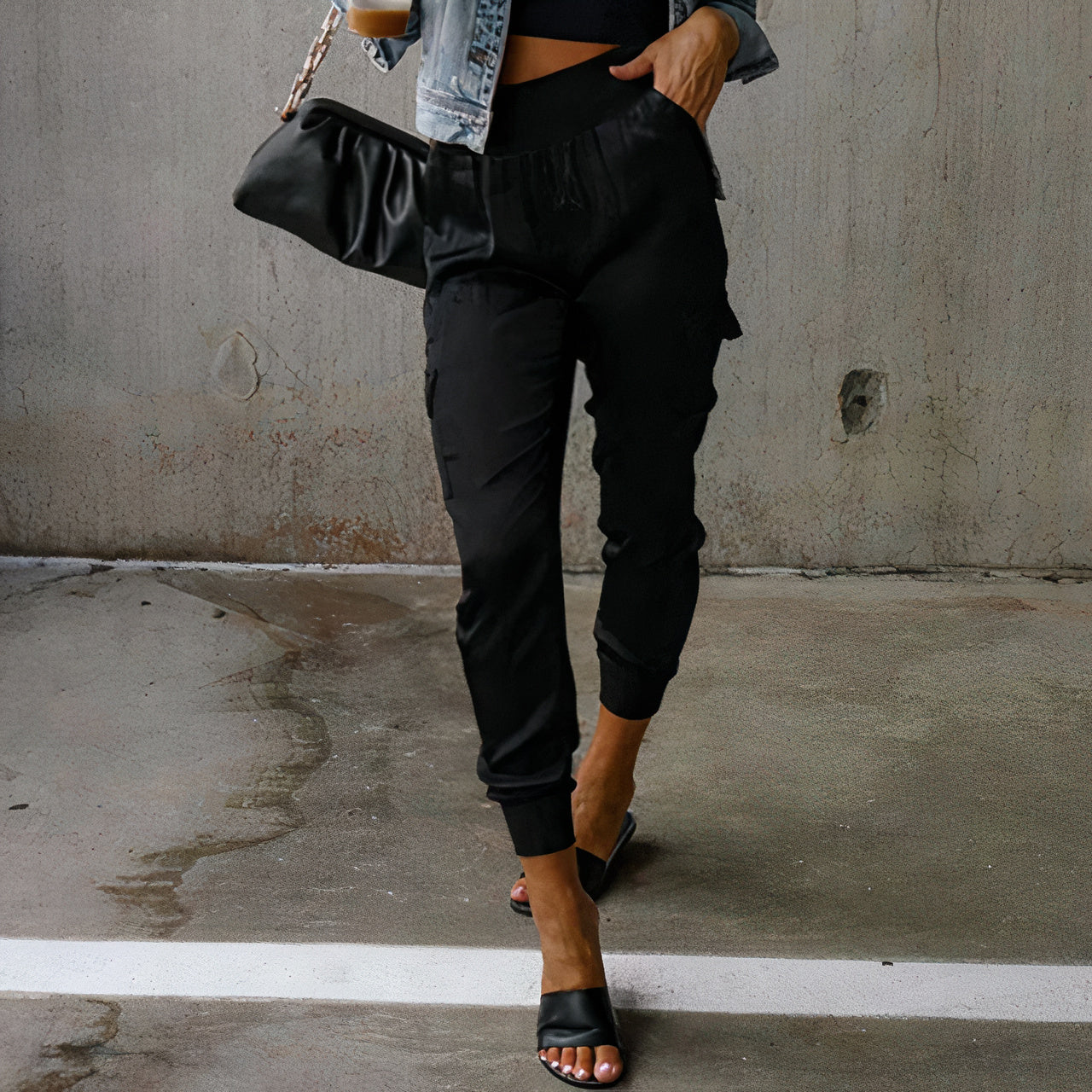 Elegante Cargohose mit Satin-Schimmer - Rayna