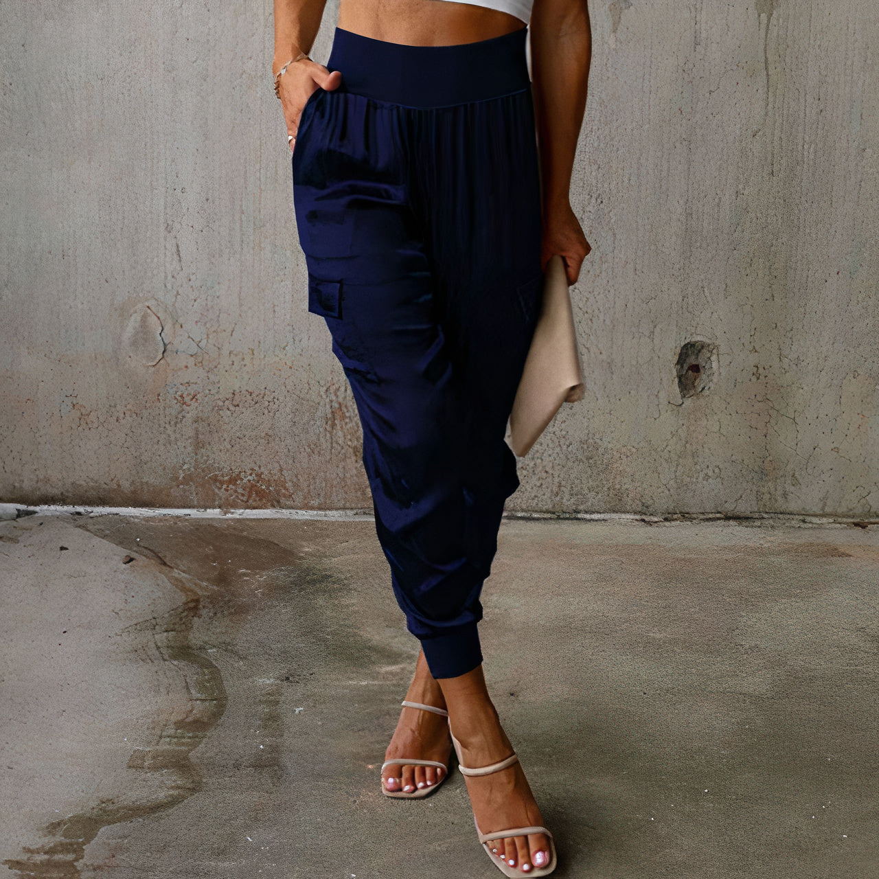 Elegante Cargohose mit Satin-Schimmer - Rayna