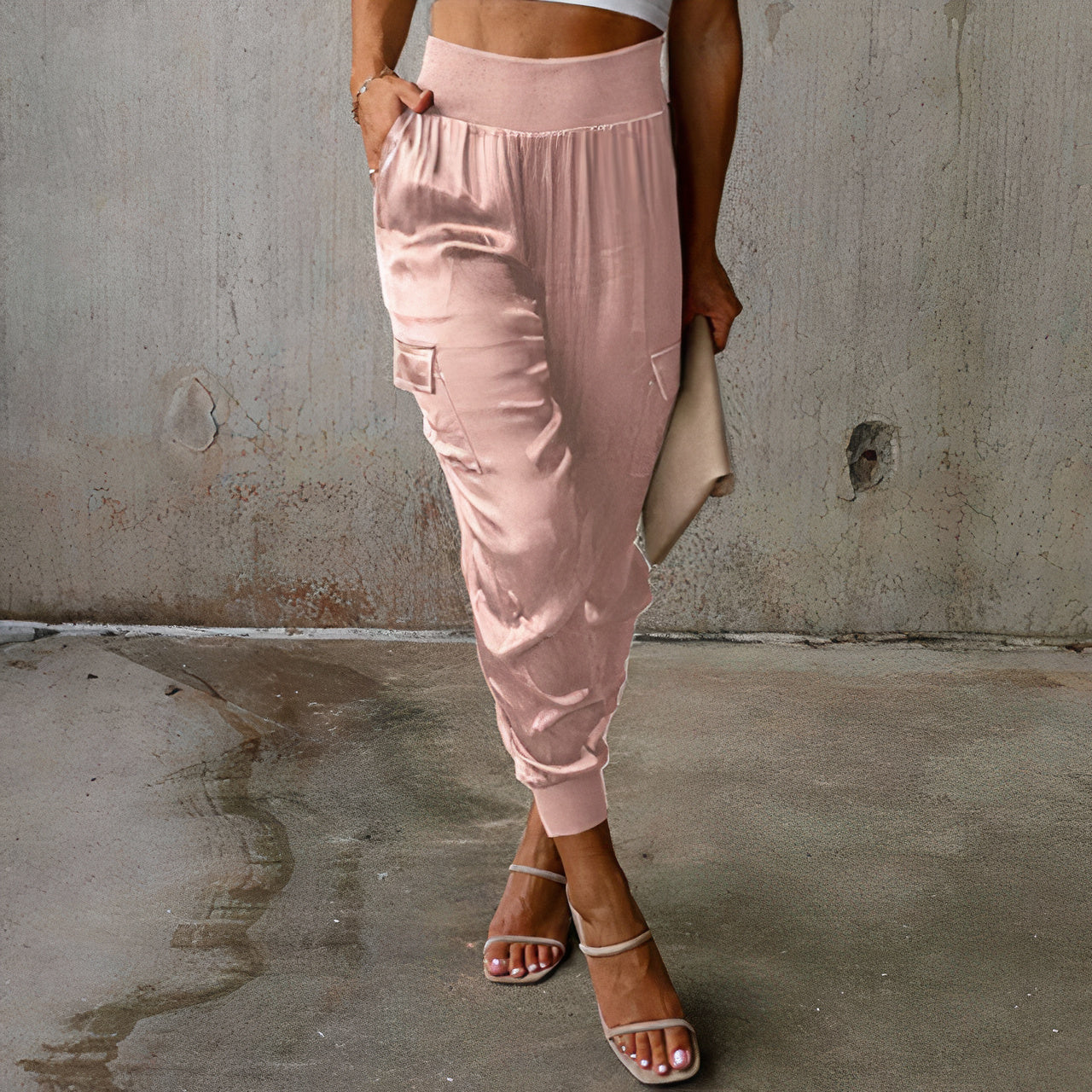 Elegante Cargohose mit Satin-Schimmer - Rayna