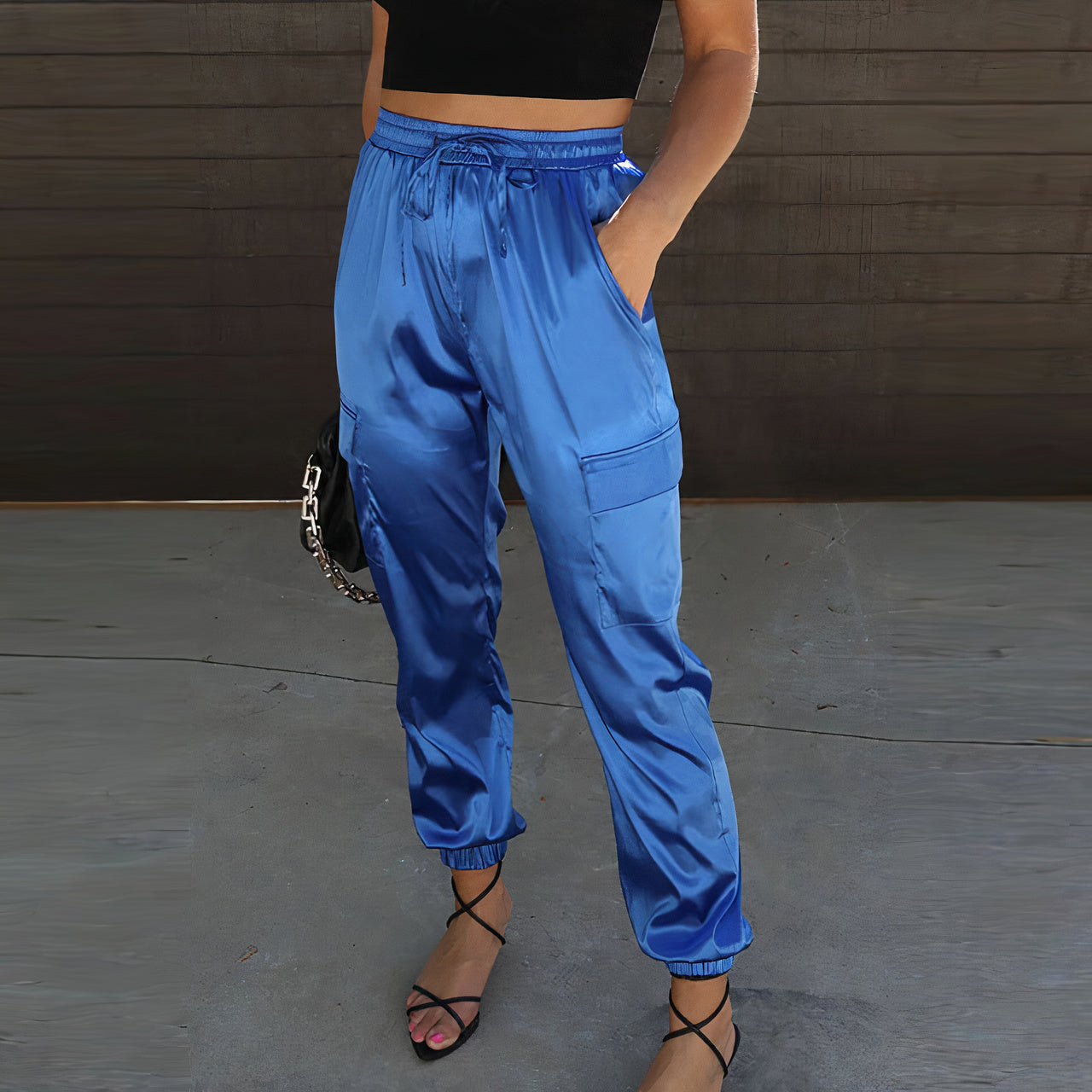 Elegante Cargohose mit Satin-Schimmer - Rayna