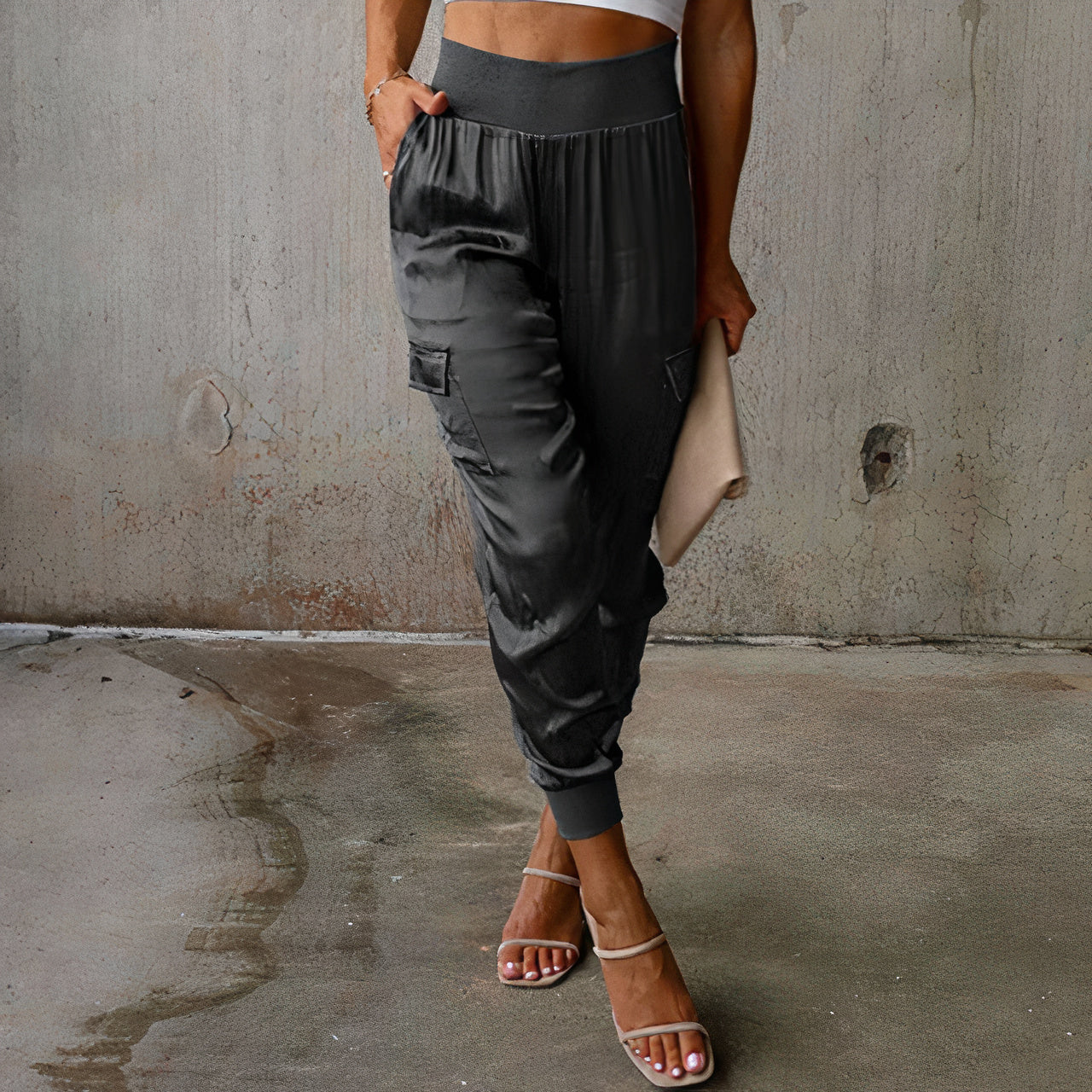 Elegante Cargohose mit Satin-Schimmer - Rayna