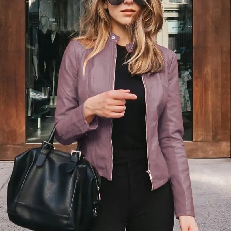 Sannela - Klassische Lederjacke für Damen