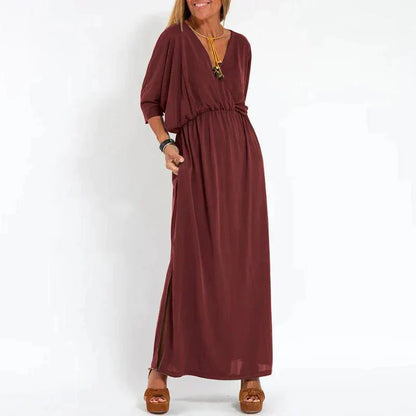 Rasha - Vintage Maxikleid mit hohem Seitenschlitz