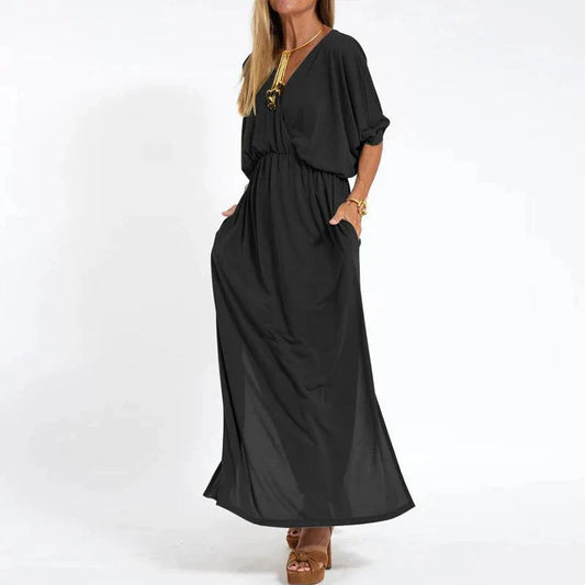 Rasha - Vintage Maxikleid mit hohem Seitenschlitz