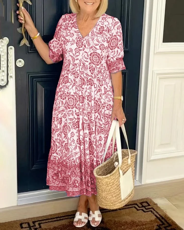 Raven - Bohème-Kleid mit V-Ausschnitt