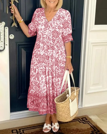 Raven - Bohème-Kleid mit V-Ausschnitt