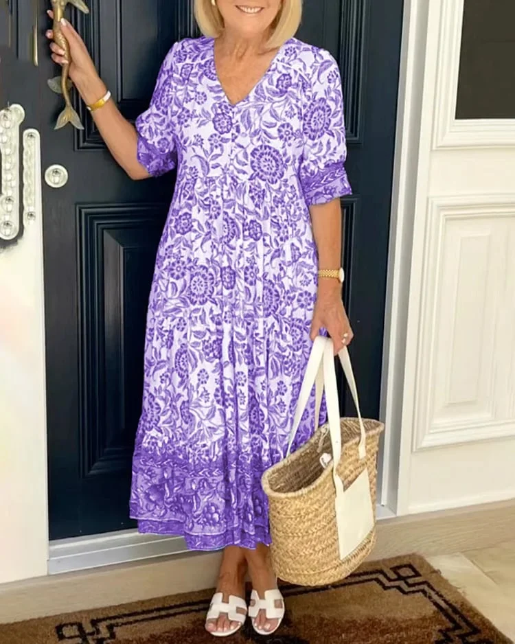 Raven - Bohème-Kleid mit V-Ausschnitt