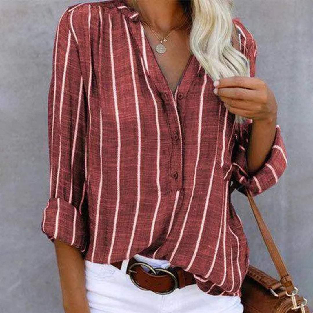 Gestreifte Bluse - Lässiger Chic - Luftig - Ideal für Büro und Wochenende