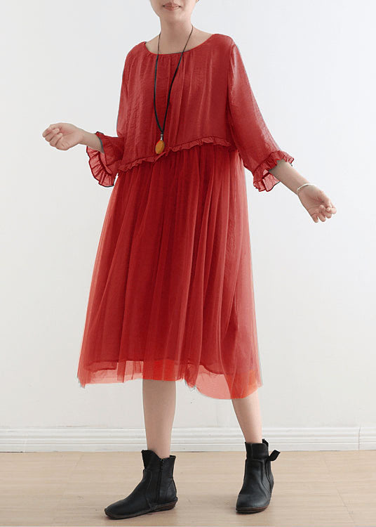 Wilma - Patchwork-Spitzenkleid mit spitzem Ausschnitt