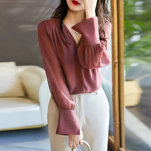 Tenisha Bluse | Damen Manschette Ärmel plissierte Bluse